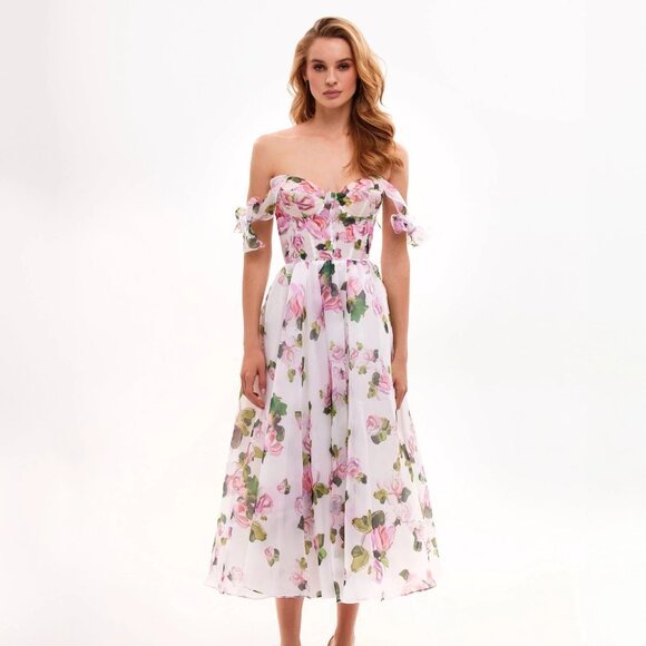 Milla Dresses & Skirts - Milla Tender floral midi tie-strap dress